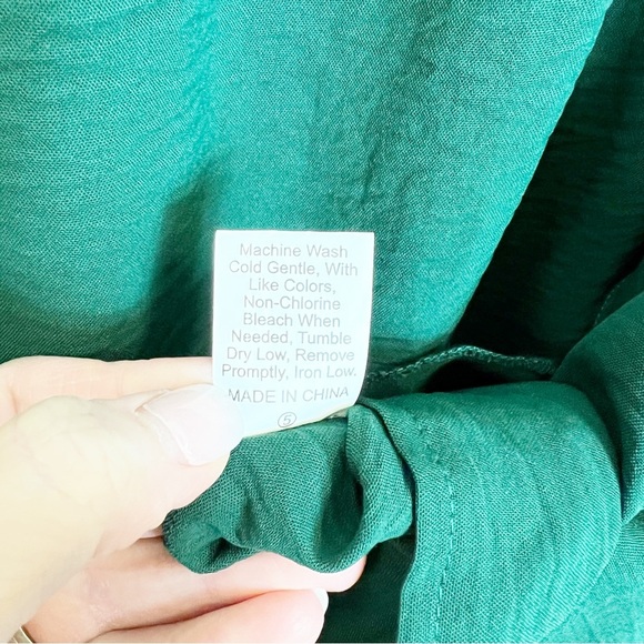 Shein Curve Ruffled Long Sleeve Top Green Size 4XL - Picture 8 of 8